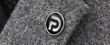 Lapel pin badges - Brushed silver background and silver border | www.namebadgesinternational.co.uk